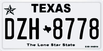 TX license plate DZH8778
