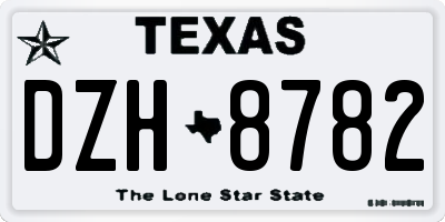TX license plate DZH8782