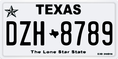TX license plate DZH8789