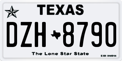 TX license plate DZH8790