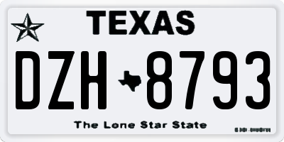 TX license plate DZH8793