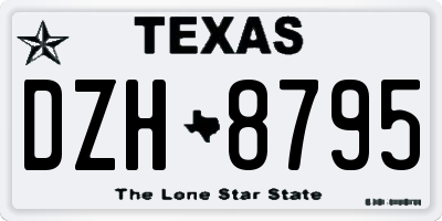 TX license plate DZH8795