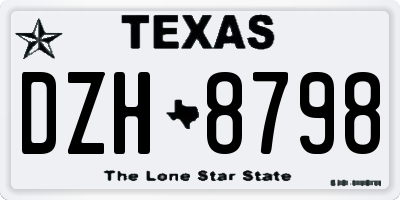 TX license plate DZH8798