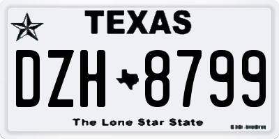 TX license plate DZH8799