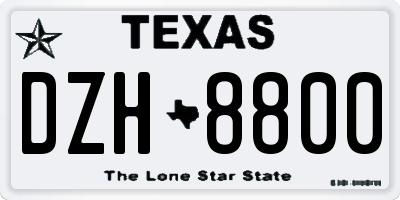 TX license plate DZH8800