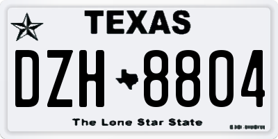 TX license plate DZH8804