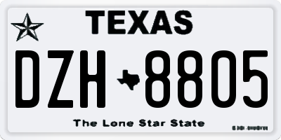 TX license plate DZH8805