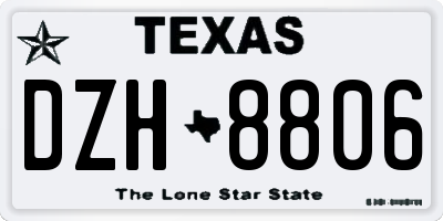 TX license plate DZH8806