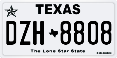 TX license plate DZH8808