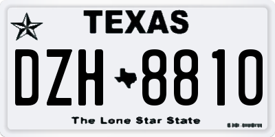 TX license plate DZH8810