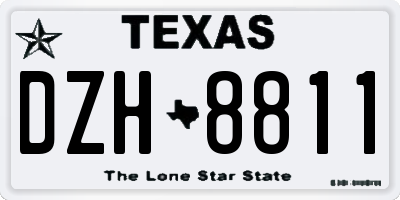 TX license plate DZH8811