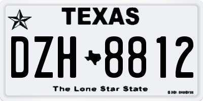 TX license plate DZH8812