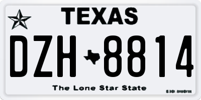 TX license plate DZH8814