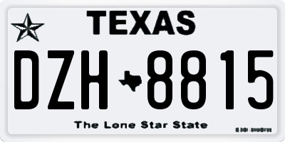TX license plate DZH8815