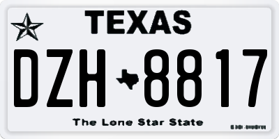 TX license plate DZH8817