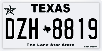 TX license plate DZH8819