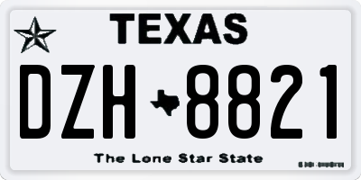 TX license plate DZH8821
