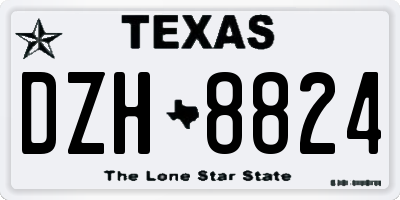 TX license plate DZH8824