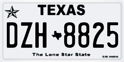 TX license plate DZH8825