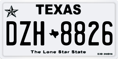 TX license plate DZH8826