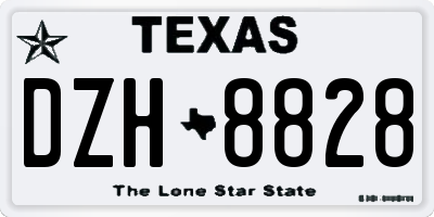 TX license plate DZH8828