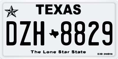 TX license plate DZH8829