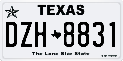 TX license plate DZH8831