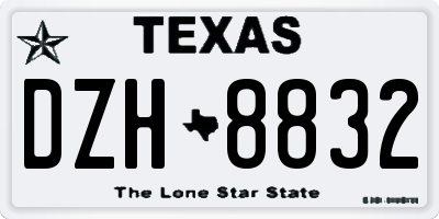 TX license plate DZH8832