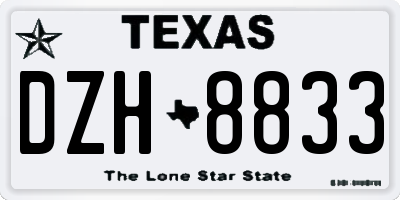 TX license plate DZH8833