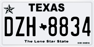 TX license plate DZH8834