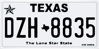 TX license plate DZH8835