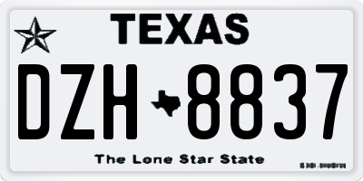 TX license plate DZH8837