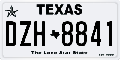 TX license plate DZH8841
