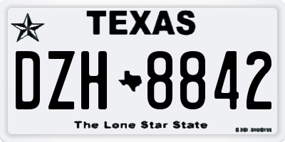 TX license plate DZH8842
