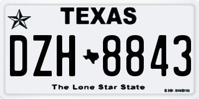 TX license plate DZH8843