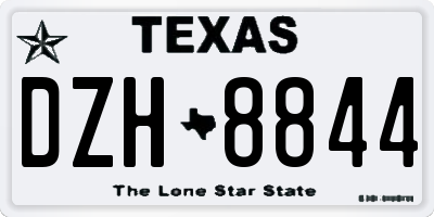 TX license plate DZH8844