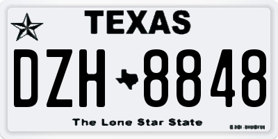 TX license plate DZH8848