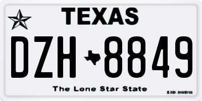 TX license plate DZH8849