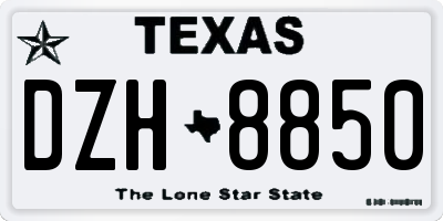 TX license plate DZH8850