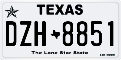 TX license plate DZH8851