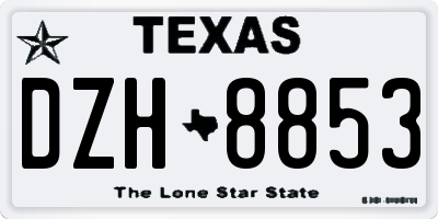 TX license plate DZH8853