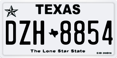 TX license plate DZH8854