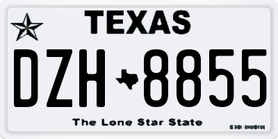 TX license plate DZH8855