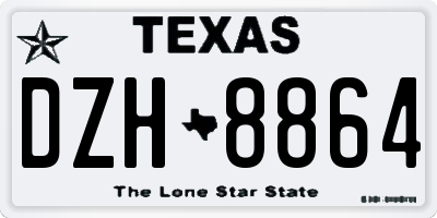 TX license plate DZH8864