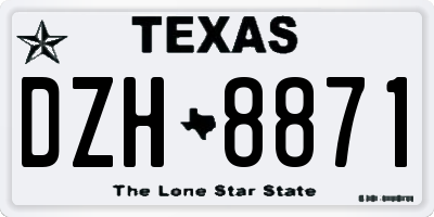 TX license plate DZH8871