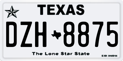TX license plate DZH8875