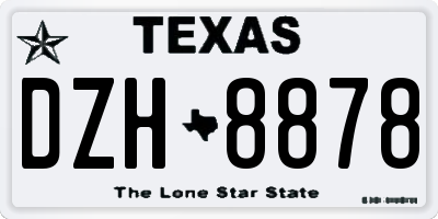 TX license plate DZH8878