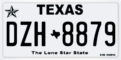 TX license plate DZH8879