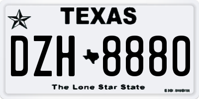TX license plate DZH8880