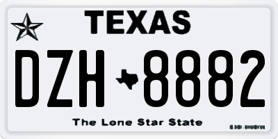TX license plate DZH8882